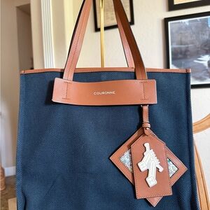 Navy and Tan Tote Bag